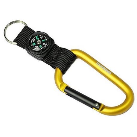 Munkees Carabiner 8 mm with Strap, Compass & Keyring